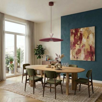 Rippvalgusti kaablil MISTIC 1xGX53/15W/230V burgundipunane