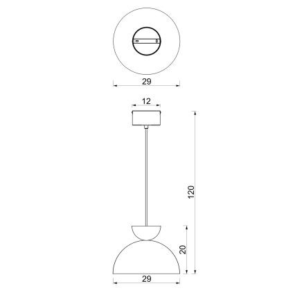 Rippvalgusti kaablil NEVIS 1xE27/15W/230V, läbimõõt 29 cm, pruun