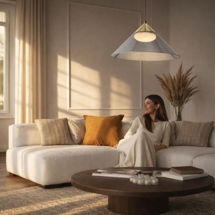 Rippvalgusti kaablil PRESTO 1xGX53/10W/230V, läbimõõt 50 cm, kuldne/suitsuhall