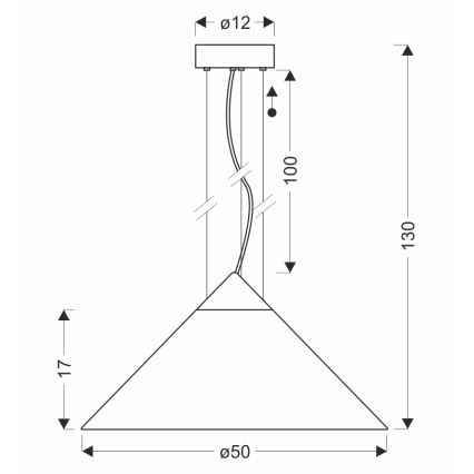 Rippvalgusti kaablil PRESTO 1xGX53/10W/230V, läbimõõt 50 cm, kuldne/suitsuhall