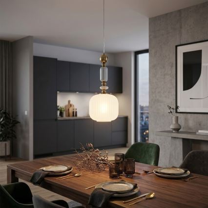 Rippvalgusti kaablil ROYAL 1xE27/15W/230V kuldne/valge