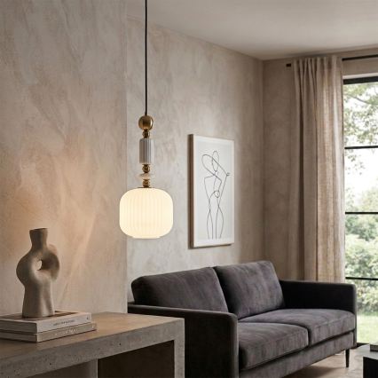 Rippvalgusti kaablil ROYAL 1xE27/15W/230V kuldne/valge