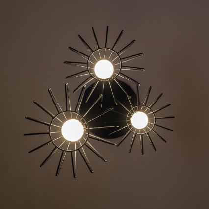 Rippvalgusti kaablil SOLANO 3xE27/15W/230V must/kuldne