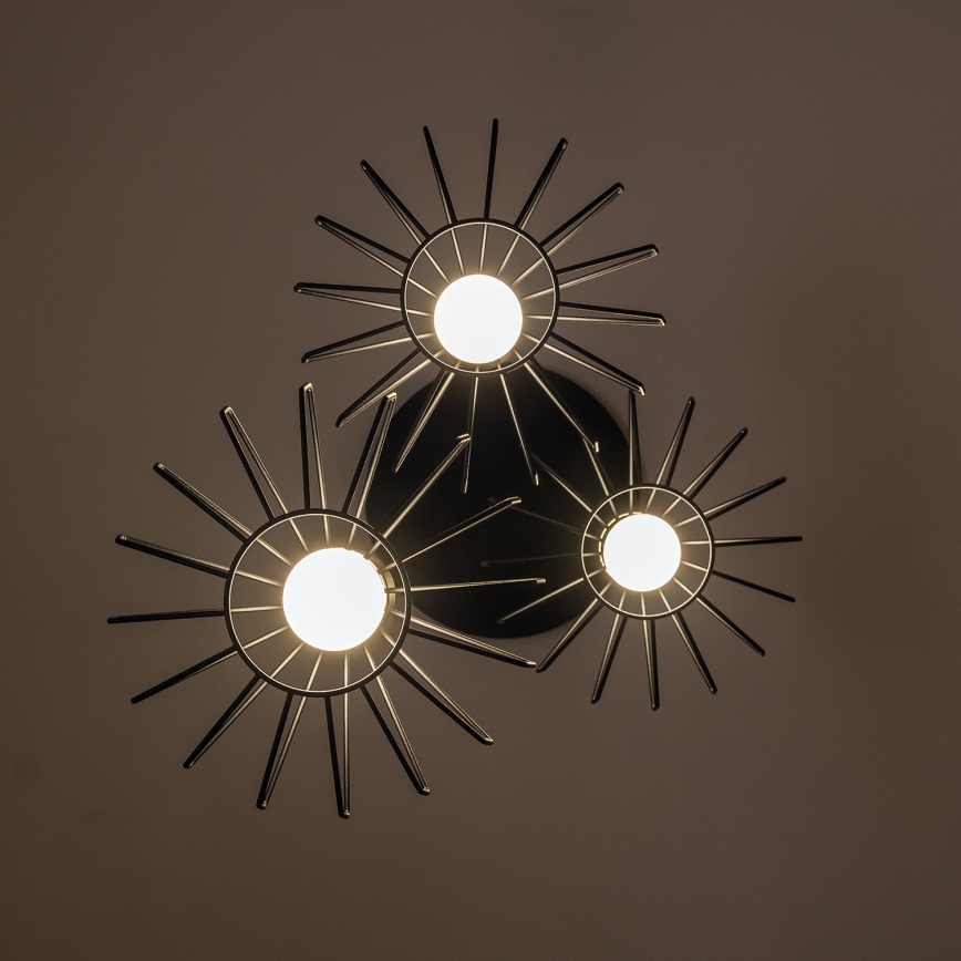 Rippvalgusti kaablil SOLANO 3xE27/15W/230V must/kuldne