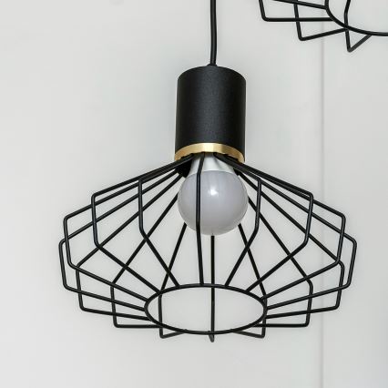 Rippvalgusti kaablil SOLANO 3xE27/15W/230V must/kuldne