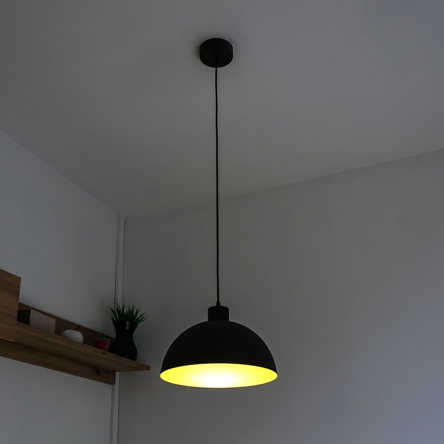 Rippvalgusti kaablil VESPER 1xE27/15W/230 läbimõõt 18 cm must/kuldne