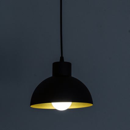 Rippvalgusti kaablil VESPER 1xE27/15W/230 läbimõõt 18 cm must/kuldne