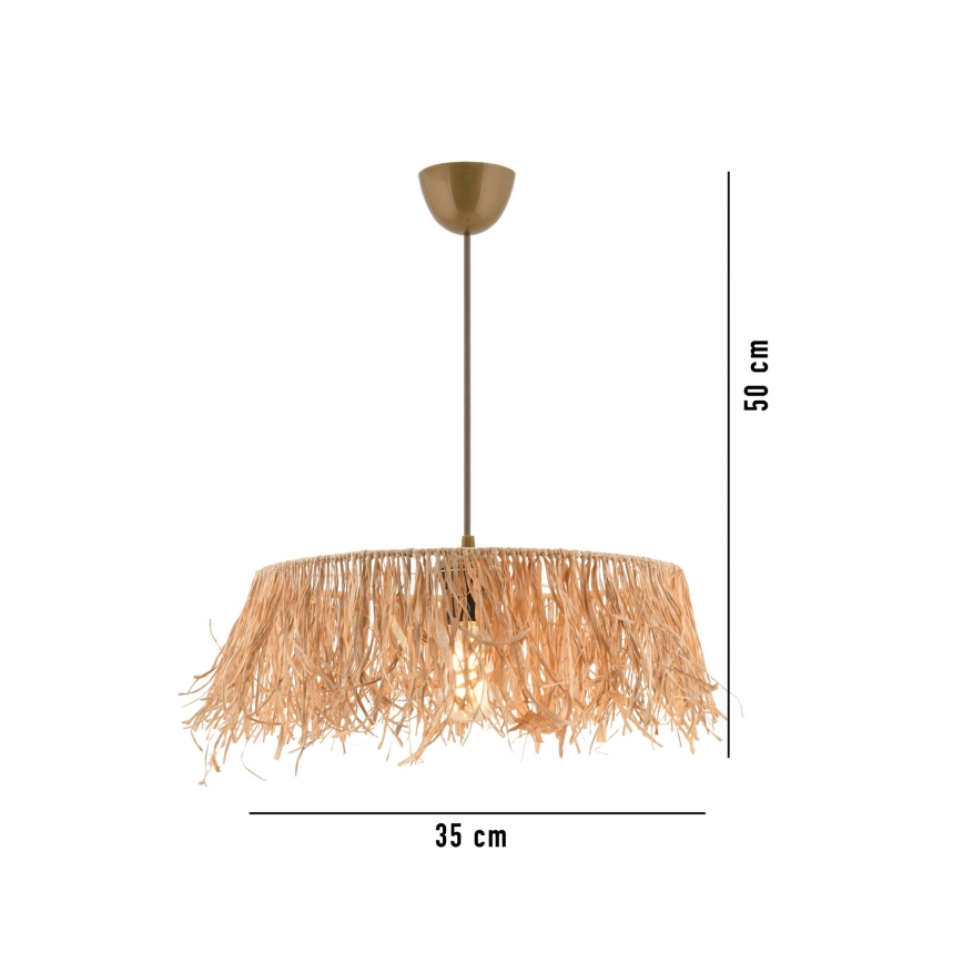 Rippvalgusti nööriga MARISKA 1xE27/40W/230V rafia