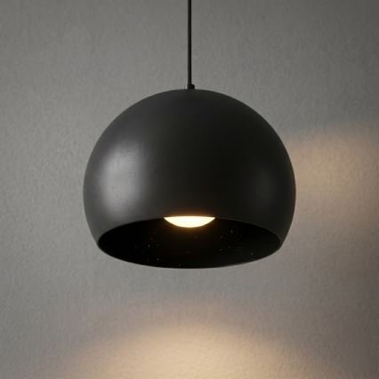 Rippvalgusti nööriga SOOL 1xE27/15W/230V, läbimõõt 27 cm, must