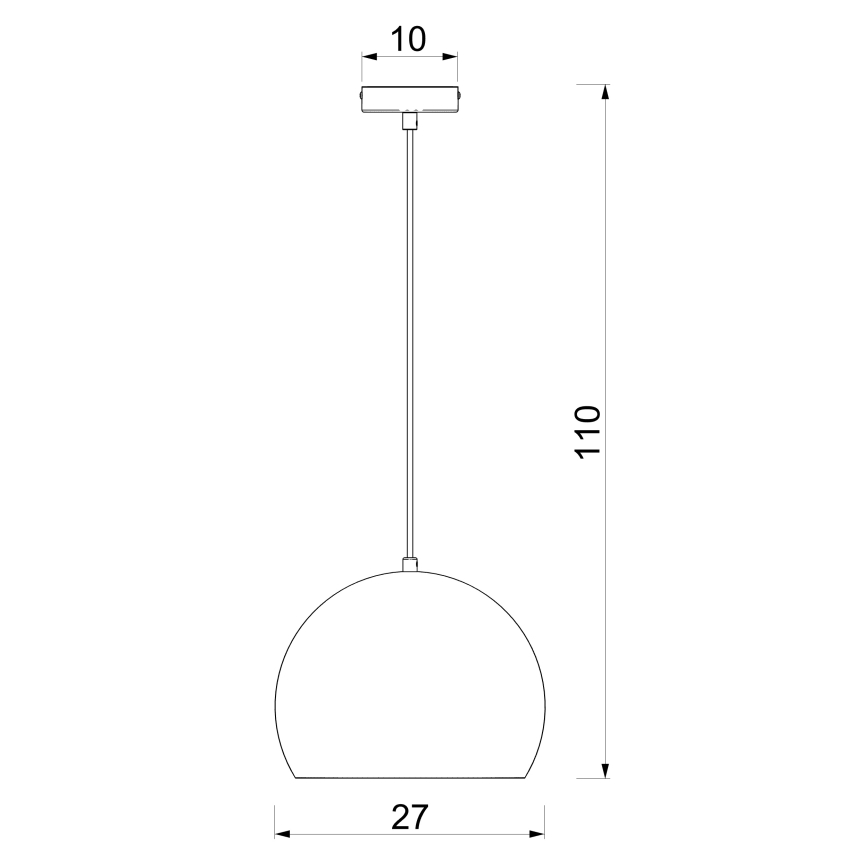 Rippvalgusti nööriga SOOL 1xE27/15W/230V, läbimõõt 27 cm, must