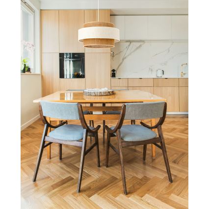 Rippvalgusti nööril BOHO 1xE27/60W/230V, Ø 40 cm, kreem/juut