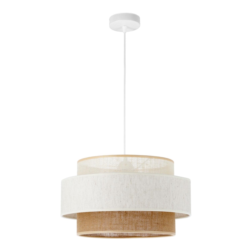 Rippvalgusti nööril BOHO 1xE27/60W/230V, Ø 40 cm, valge/jute