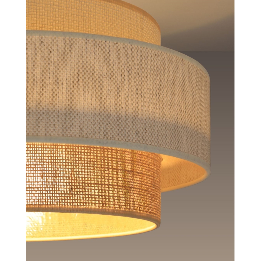 Rippvalgusti nööril BOHO 1xE27/60W/230V, Ø 40 cm, valge/jute