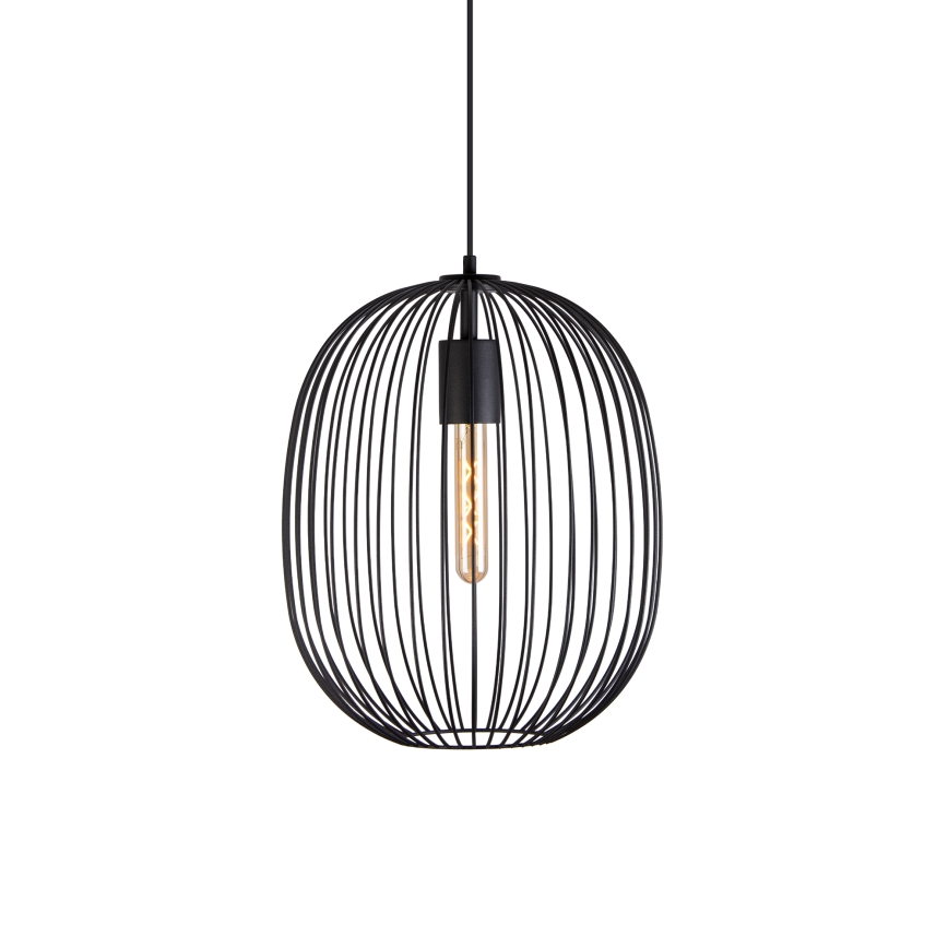 Rippvalgusti OVELLA nööril 1xE27/15W/230V läbimõõt 34 cm must