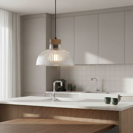 Rippvalgusti PIA 1xE27/60W/230V Ø 30 cm, tamm