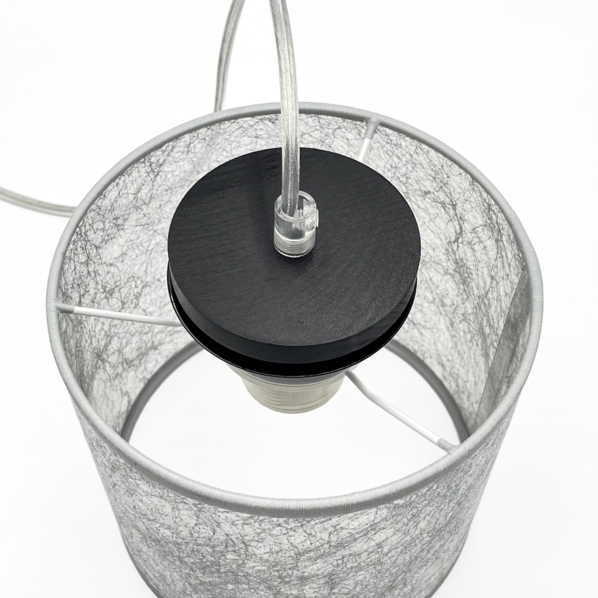 Rippvalgusti ROSA kaabliga 1xE27/60W/230V must/hall