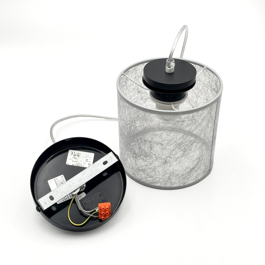 Rippvalgusti ROSA kaabliga 1xE27/60W/230V must/hall