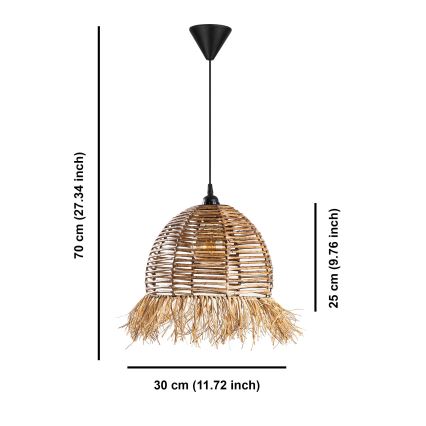 Rippvalgusti RUYO 1xE27/40W/230V pruun