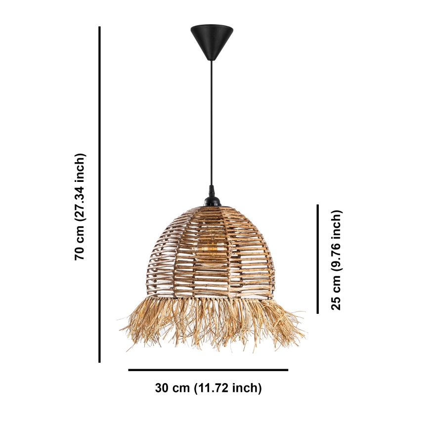 Rippvalgusti RUYO 1xE27/40W/230V pruun