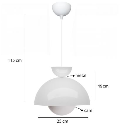 Rippvalgusti SALVA 1xE27/15W/230V valge