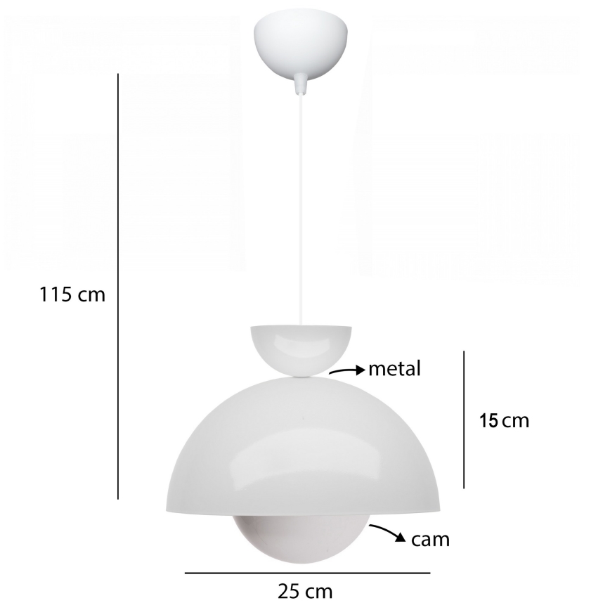 Rippvalgusti SALVA 1xE27/15W/230V valge