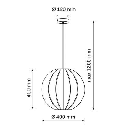 Rippvalgusti SENSAI kaabliga 1xE27/20W/230V, Ø 40 cm, beež