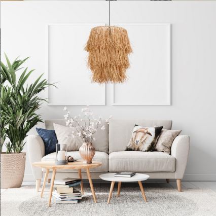 Rippvalgusti TASSEL 1xE27/40W/230V raffia