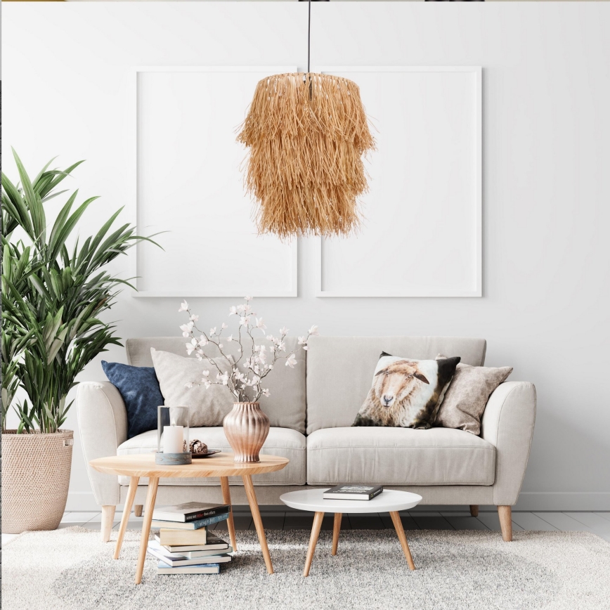 Rippvalgusti TASSEL 1xE27/40W/230V raffia