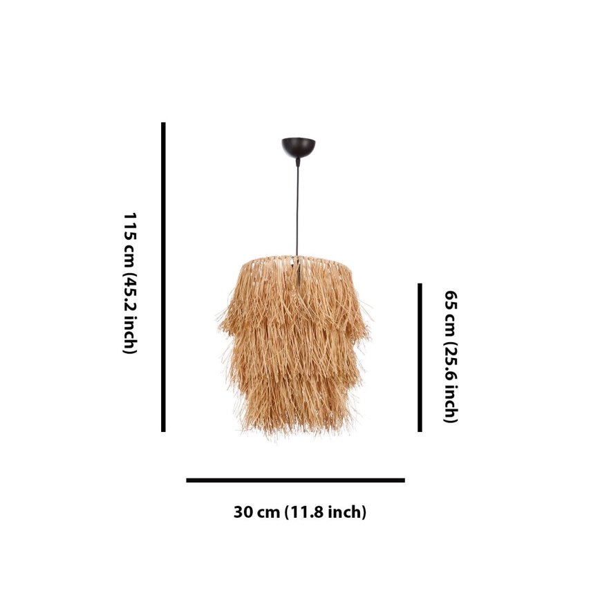 Rippvalgusti TASSEL 1xE27/40W/230V raffia