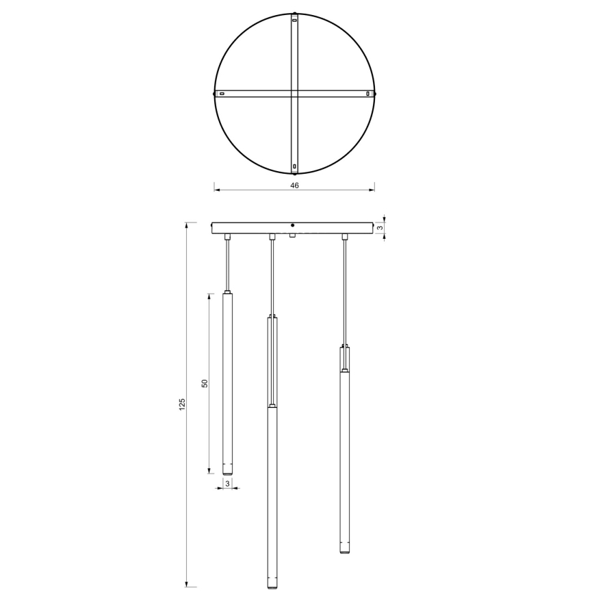 Rippvalgusti YORU kaablil 8xG9/8W/230V, must