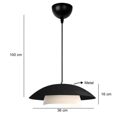 Riputav valgusti MOONLIGH 1xE27/40W/230V must