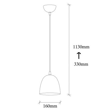 Riputuslamp TATTOO 1xE27/40W/230V Ø 16 cm must