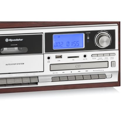 Roadstar HIF-8892 EBT - Hi-Fi-süsteem, millel on plaadimängija, CD- ja kassettmängija, 64W/230V + kaugjuhtimispult