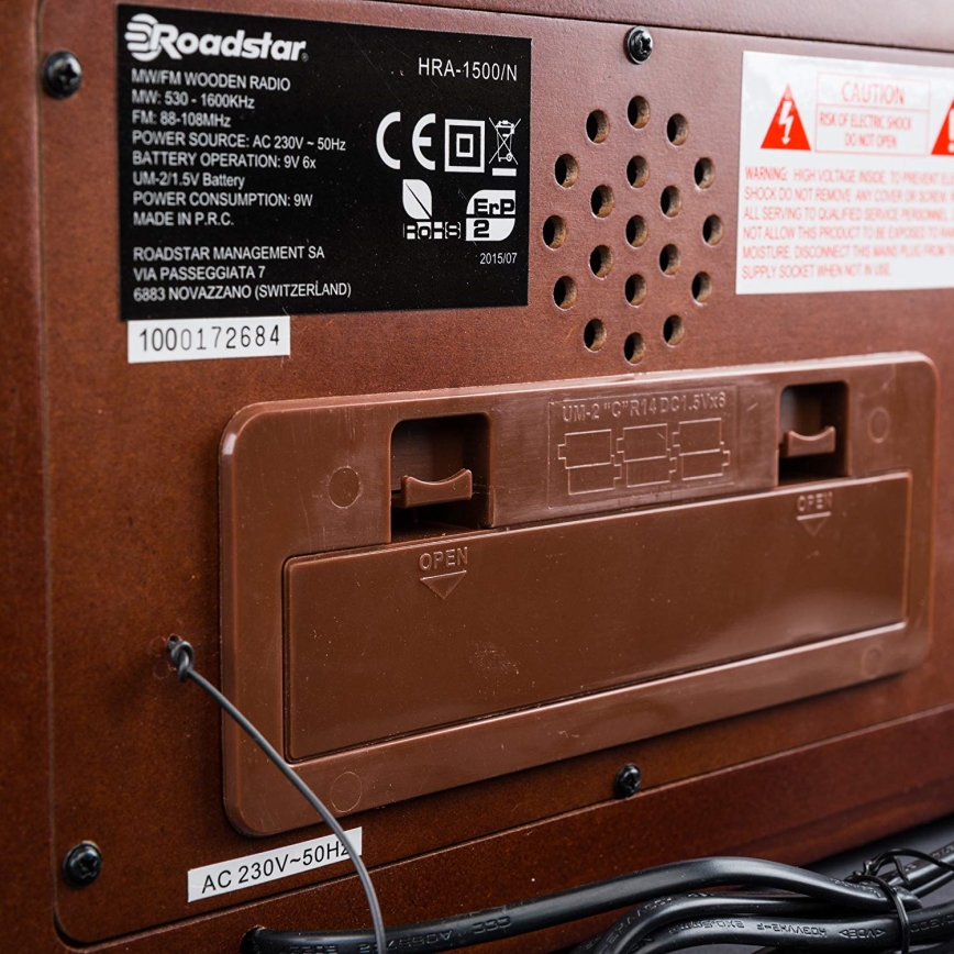Roadstar HRA-1500/N - Raadio FM/AM 24W/230V/6xLR14