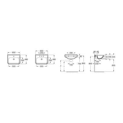 Roca A3270A1000 - Seinale kinnitatav valamu CARMEN 65x48 cm keraamika/valge