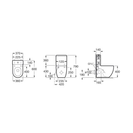 Roca A341242000 - MERIDIAN WC-loputuspaak, alumine sisend, keraamika/valge