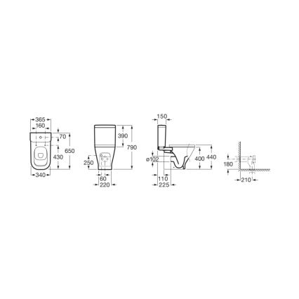 Roca A342477000 - WC-pott GAP keraamika/valge