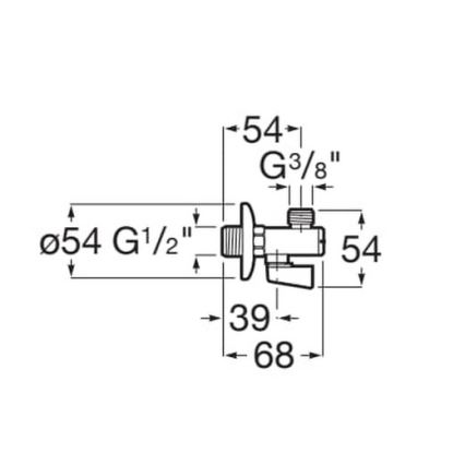 Roca A525168200 - AQUA nurkventiil, läikiv kroom