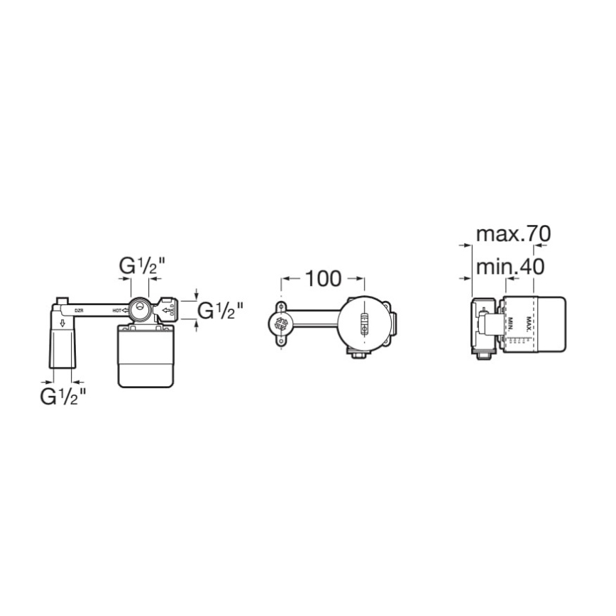 Roca A525220603 - paigalduskorpus peidetud segisti jaoks