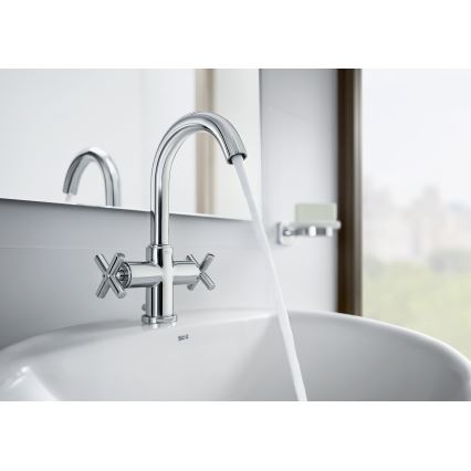 Roca A5A3043C00 - Valamu kraan + äravool koos ülevooluga LOFT 27 cm läikiv kroom
