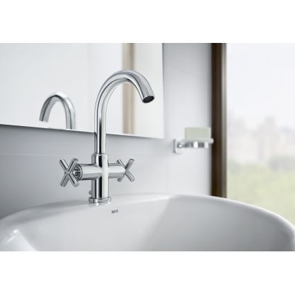 Roca A5A3043C00 - Valamu kraan + äravool koos ülevooluga LOFT 27 cm läikiv kroom