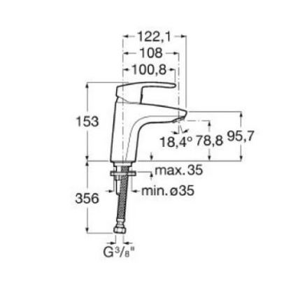 Roca A5A3298C00 - MONODIN valamusegisti 15,3 cm läikiv kroom