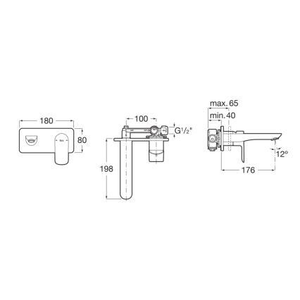 Roca A5A356EC00 - CALA vannisegisti peitpaigaldus, läikiv kroom