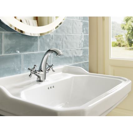 Roca A5A3A4BC00 - Valamu kraan + äravool koos ülevooluga CARMEN 17,8 cm läikiv kroom