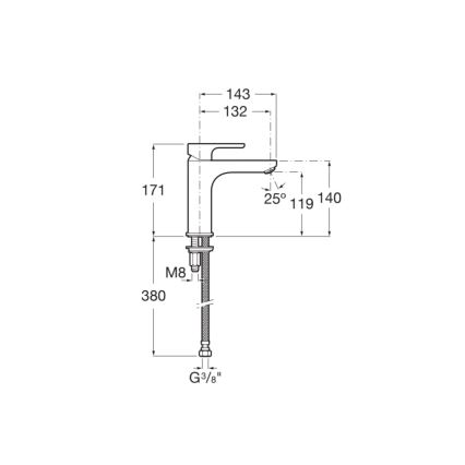 Roca A5A3B09C00 - L20 valamu segisti, 17,1 cm, läikiv kroom