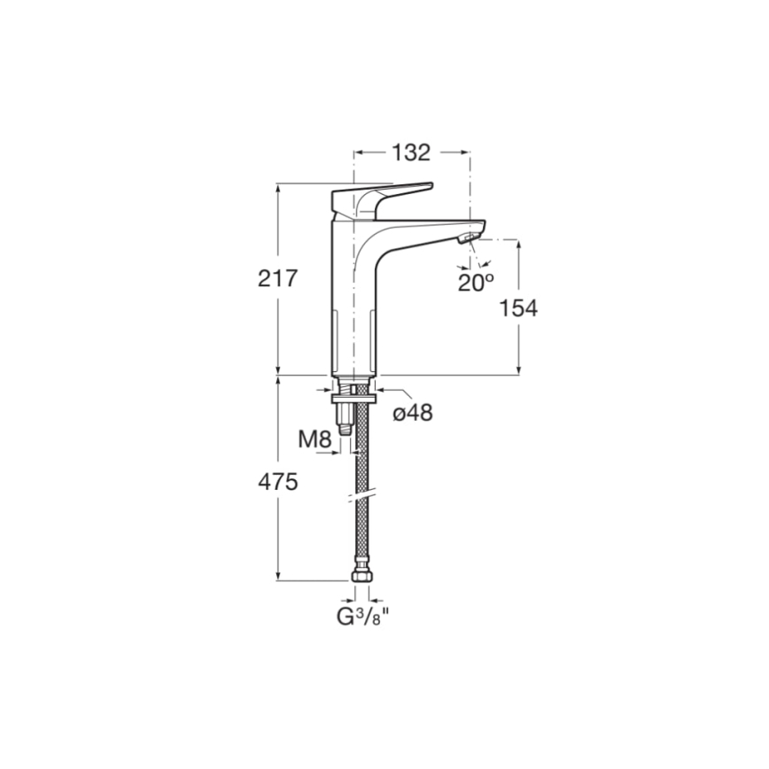 Roca A5A3D90C00 - ATLAS valamusegisti 21,7 cm, läikiv kroom