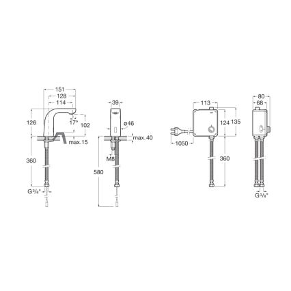 Roca A5A5609C00 - puutevaba valamusegisti L20 4xAA läikiv kroom
