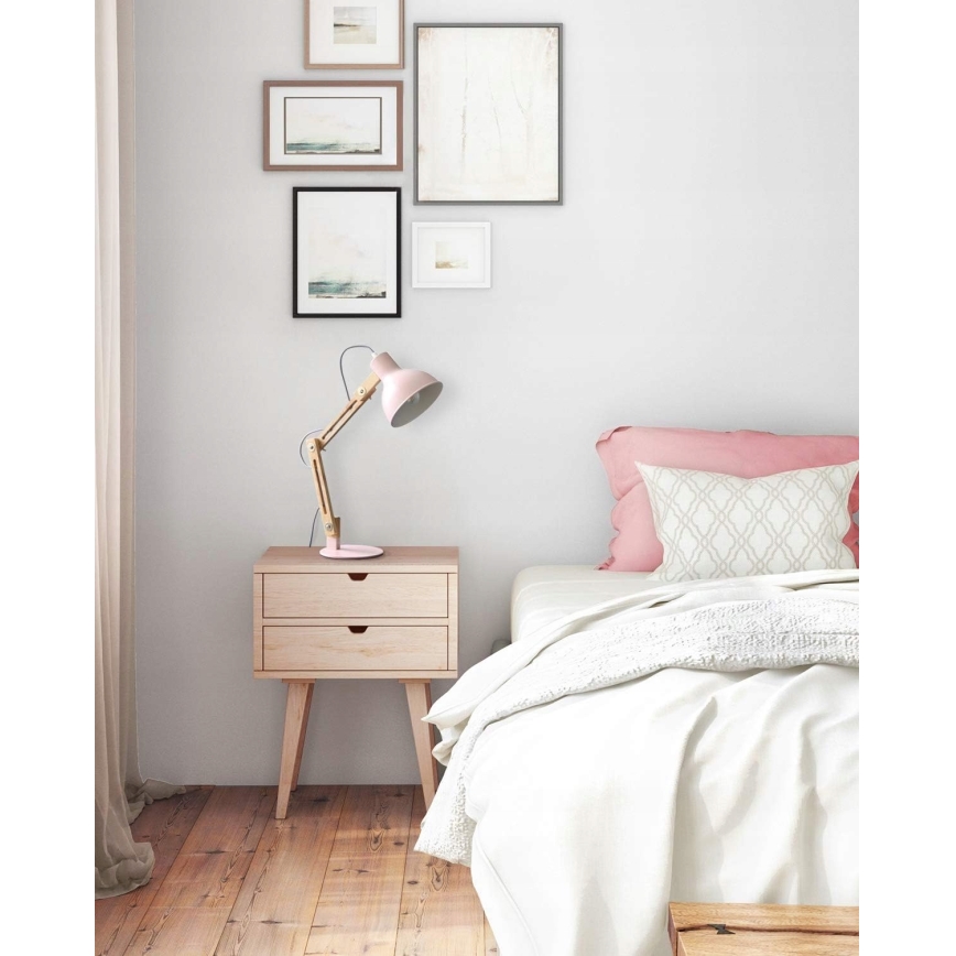 Roosa laualamp 1xE27/40W/230V