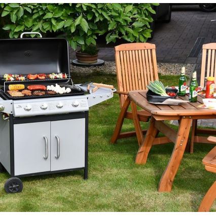 Roostevabast terasest gaasigrill 4 põletiga