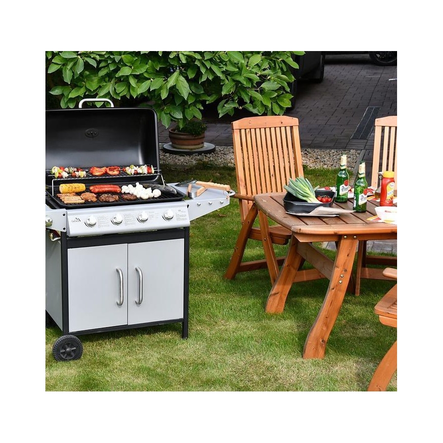 Roostevabast terasest gaasigrill 4 põletiga
